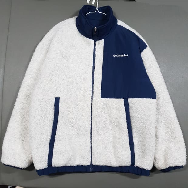 110 (2XL) 컬럼비아 리버서블 빅로고 보아 쉐르파 푸퍼 패딩 자켓