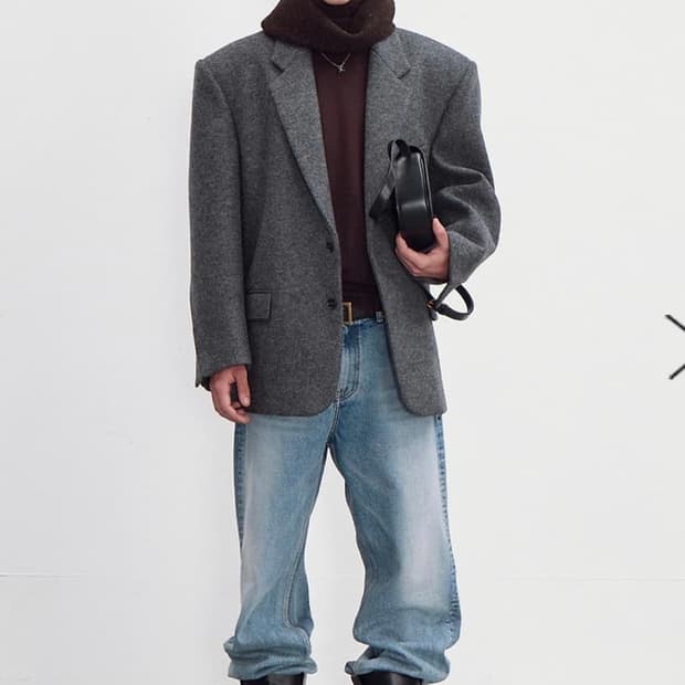 렉토 버진울 싱글 브레스티드 코트