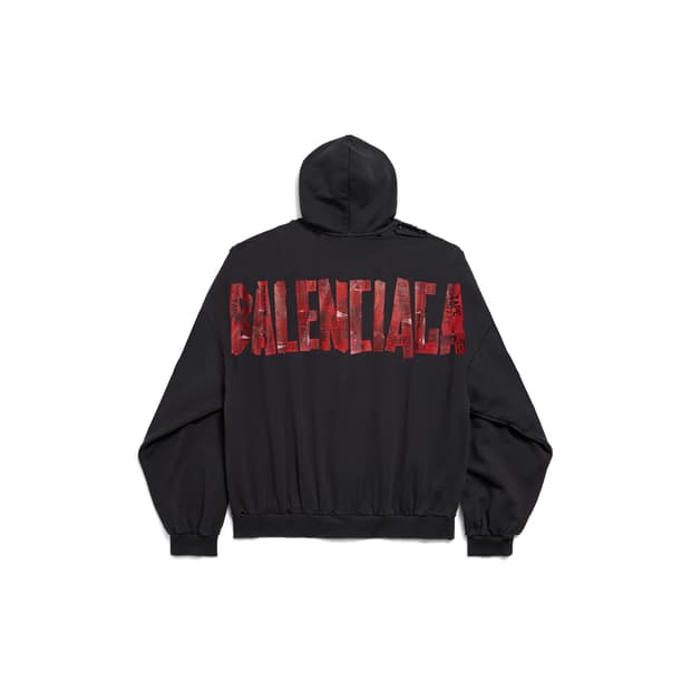 발렌시아가 시큐리티 테이프 후드집업