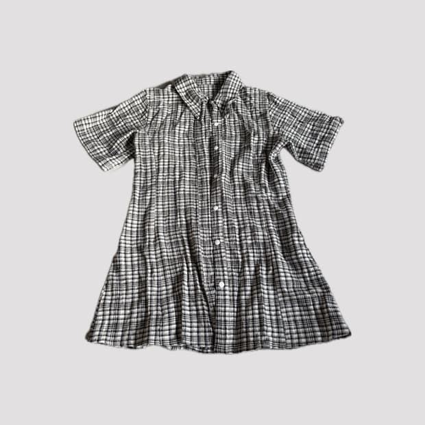 모리걸 체크 원피스