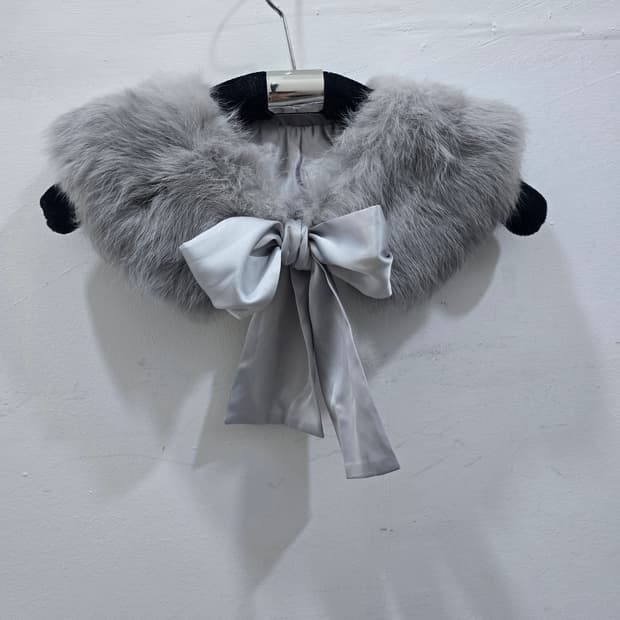 리얼퍼 숄 머플러 그레이