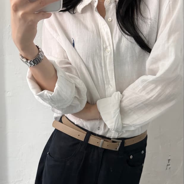 Polo 폴로 랄프로렌 신형 우먼 화이트컬러 린넨 셔츠