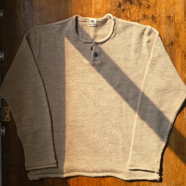 일본 빈티지 헨리넥 니트 Made In Japan