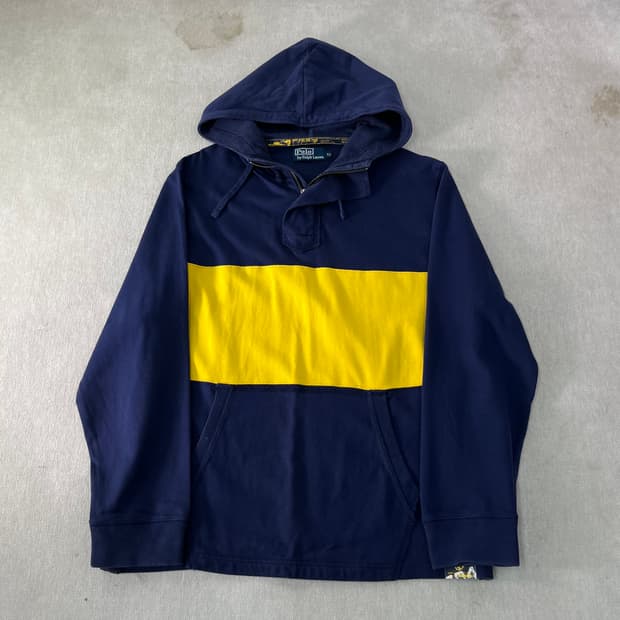 105 폴로랄프로렌 배색 반집업 후드티