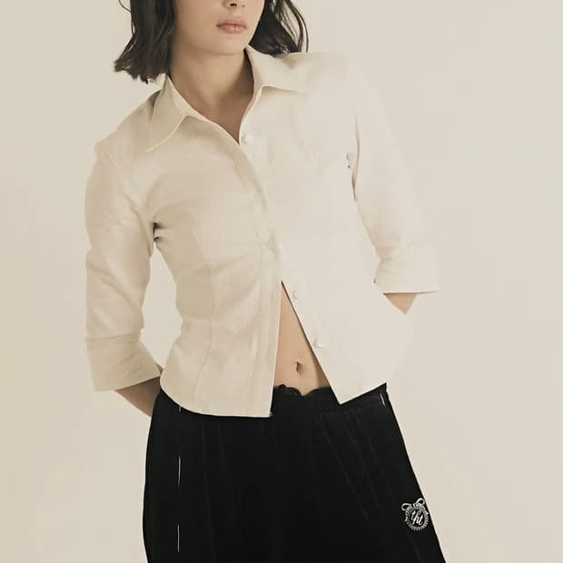 쓰리타임즈 Pin stripe shirt slim fit 셔츠