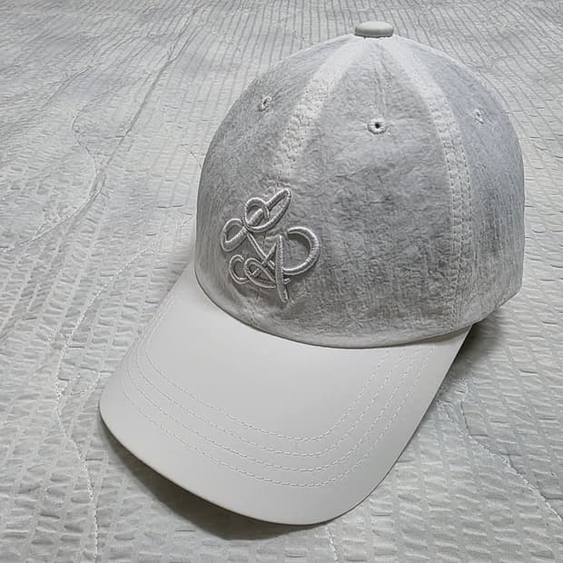 린에비뉴 LA 로고 나일론 볼캡 - 트리플 화이트 lin avenue