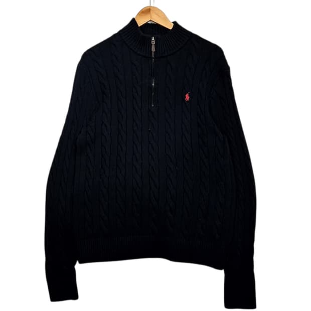 폴로 랄프로렌 하프집업 케이블 니트
