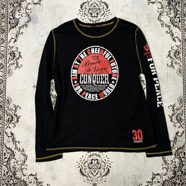 Y2K cubic lettering stitch long sleeve