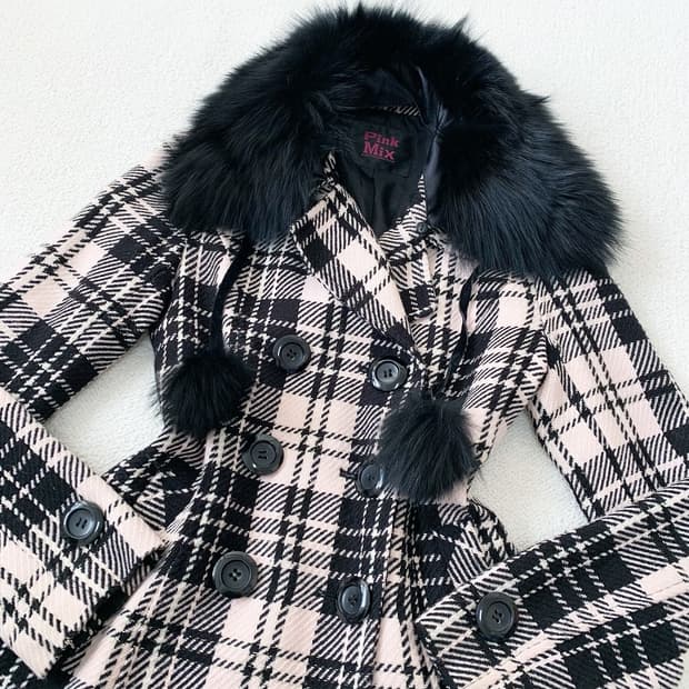 Pinkmix 블랙핑크 갸루 퍼 코트