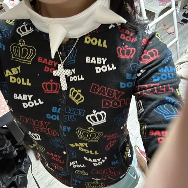 핸드메이드 패브릭 초커 화이트