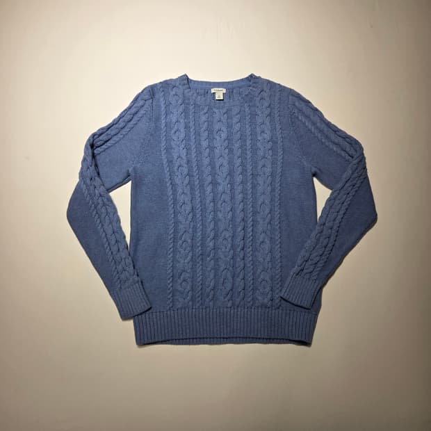 LLBean 케이블 니트 스웨터 블루
