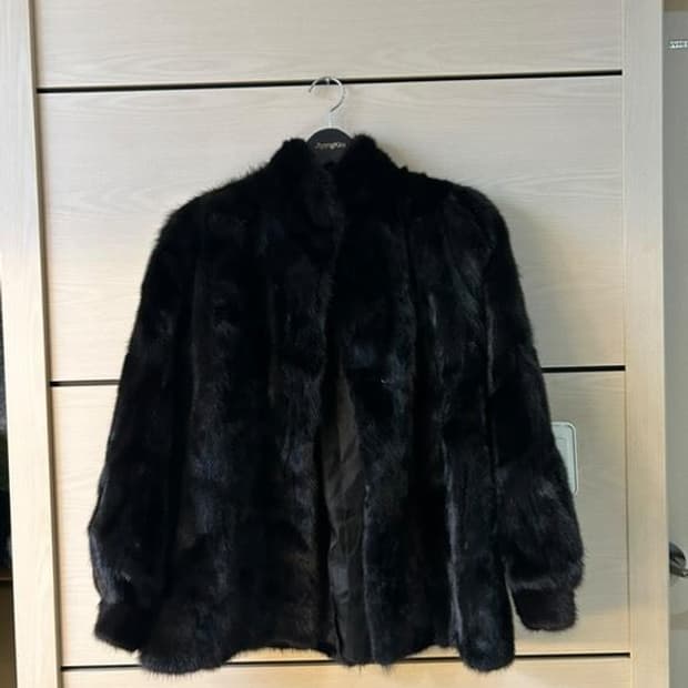빈티지 밍크 퍼 블랙 자켓