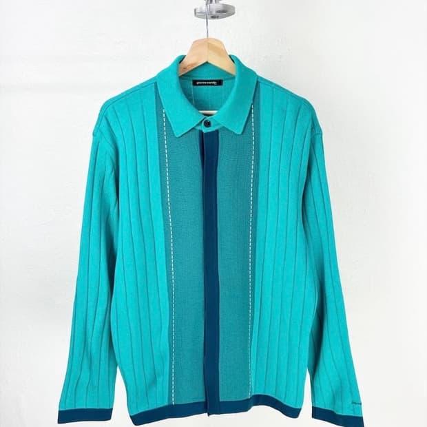 피에르 가르뎅 니트 카라 가디건