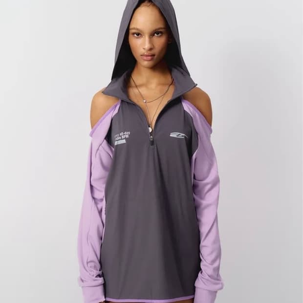 LEEY 리이 오프숄더 그레이 SPORTY OPEN SHOULDER