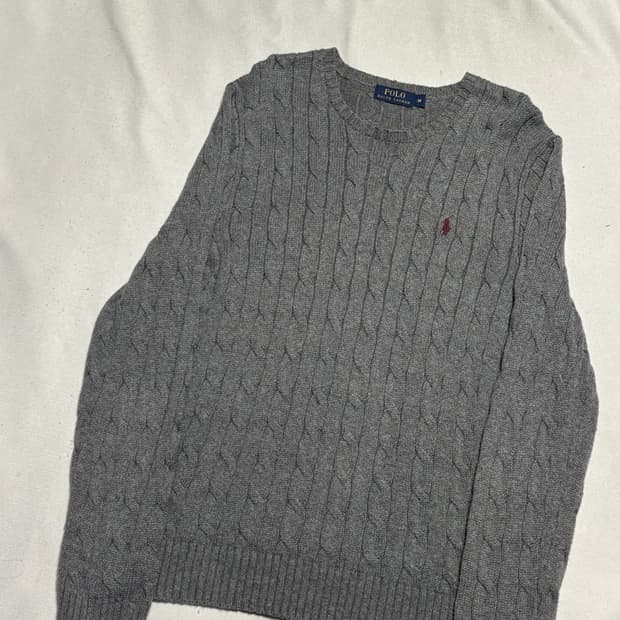 M 폴로랄프로렌 그레이 케이블 니트