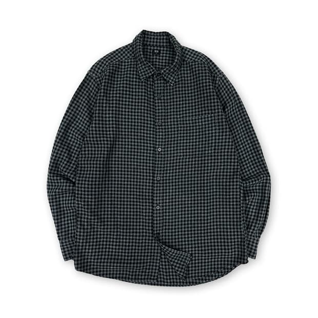 유니클로 차콜 체크 셔츠