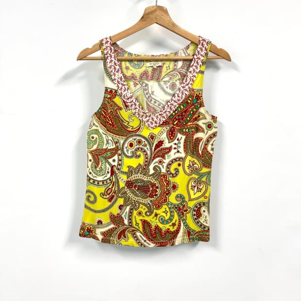 ETRO 에트로 트로피컬 컬러 페이즐리 슬리브리스 나시티 46