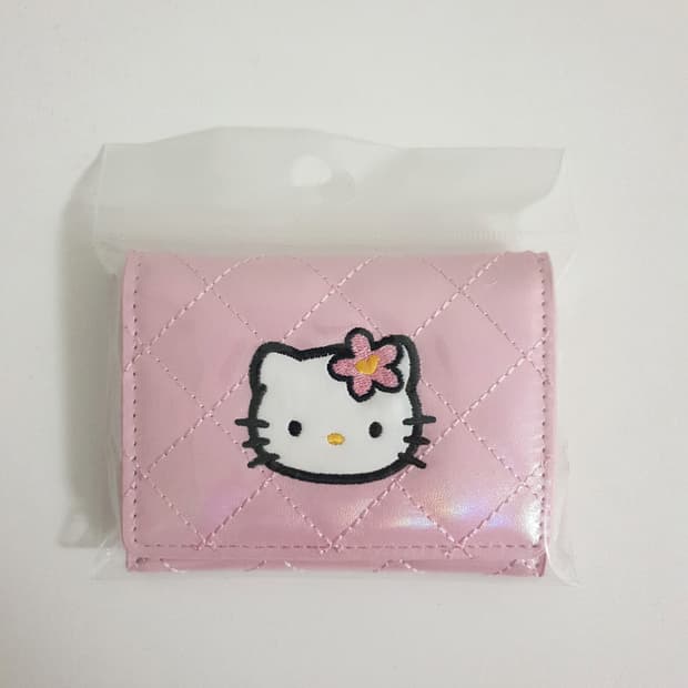 헬로키티 문방구 명함 카드 지갑 핑크 퀼트 퀼팅 반지갑
