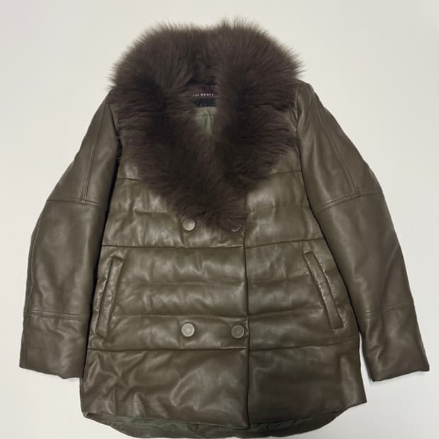 여성 마리몬떼 폭스퍼 덕다운 리얼 양가죽 패딩 55