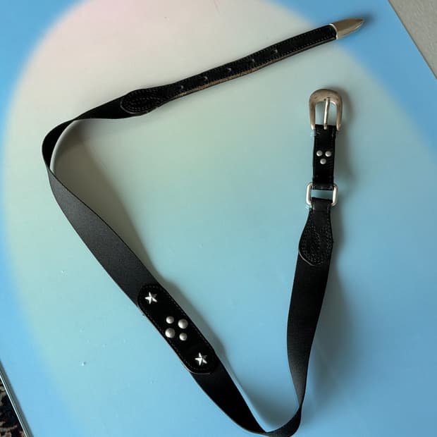 OUR LEGACY 아워레가시 블랙 스터드 레더 벨트