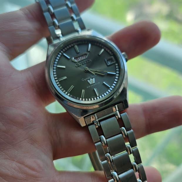 1971s 시티즌 크리스탈 세븐 희귀 다이얼 베젤 빈티지 시계