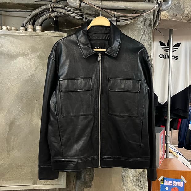 빈티지 가죽 레더 자켓 블랙 100 #csz2849