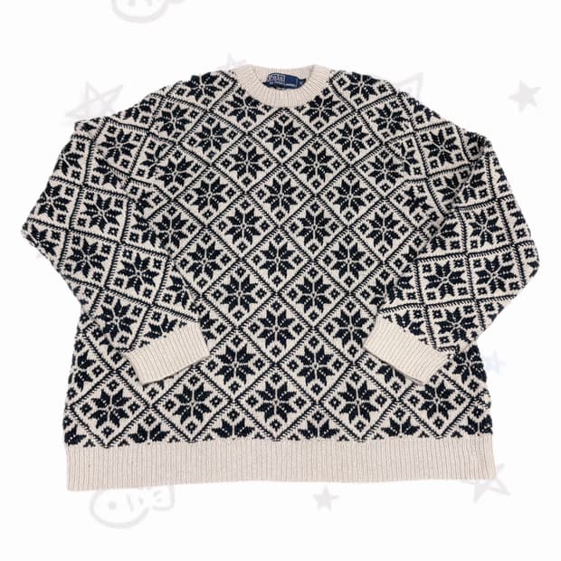polo 폴로 겨울 눈꽃 패턴 포인트 아카이브 핀터깔 대장 니트 