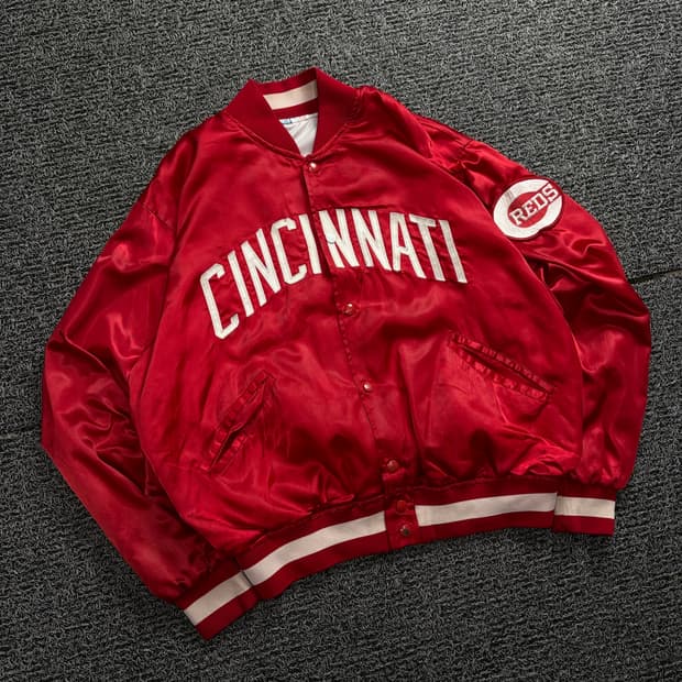 00s MLB 신시네티 레즈 사틴 바시티 자켓 1700