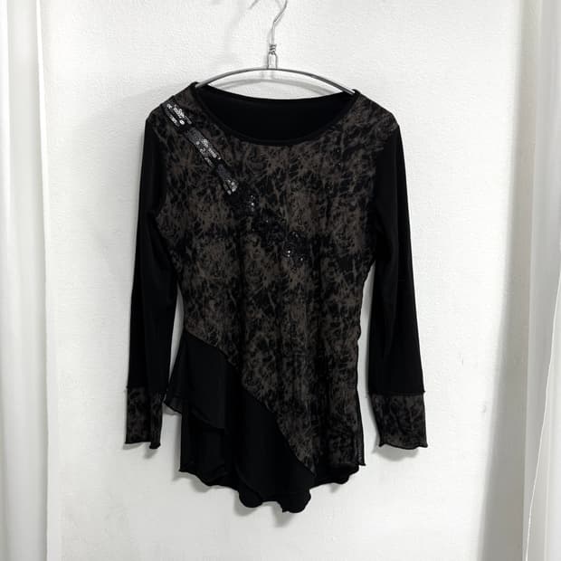 Oriental Chiffon Layered Top