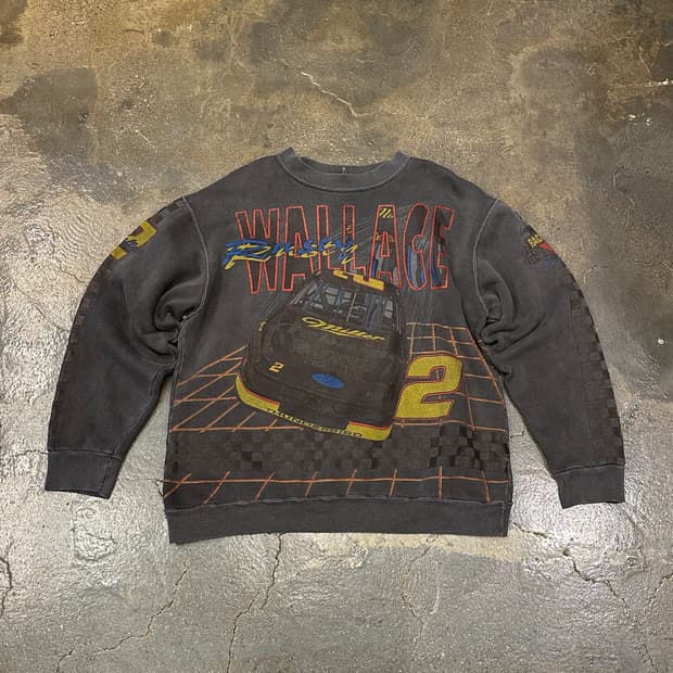 Vintage NASCAR 레이싱 스웻셔츠 맨투맨 L