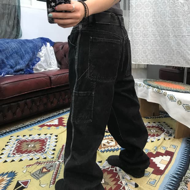 메종미네드 스티치 카펜터 흑청 데님팬츠 