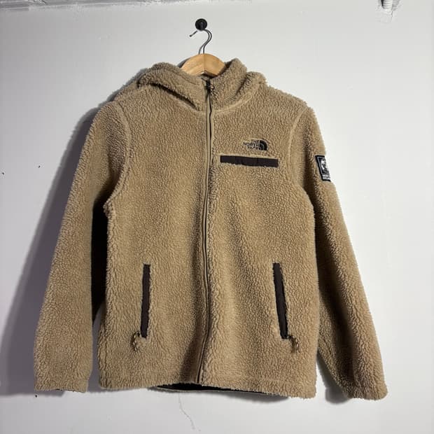 노스페이스 빈티지 베이지 보아 플리스 후드 집업