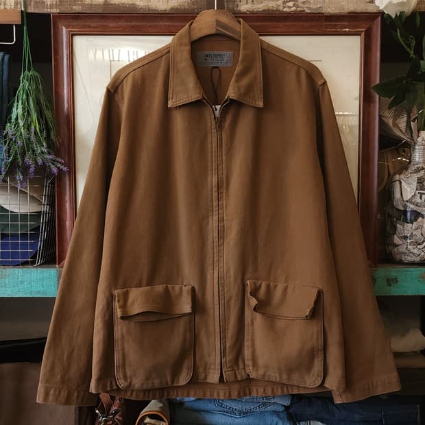 90s 밀스펙 캔버스 자켓 헌팅 초어자켓 브라운 L