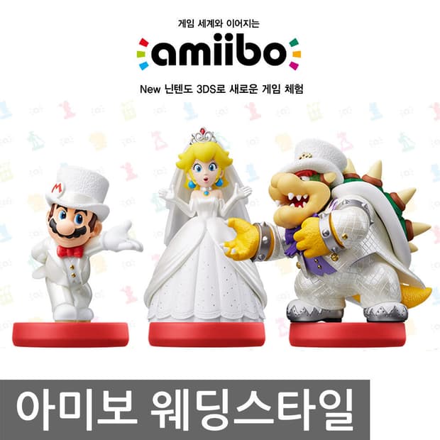 [미개봉]닌텐도 아미보 마리오/피치/쿠파 웨딩 피규어 세트