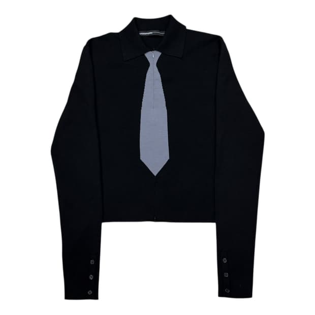 스펜서 바두 울 니트 폴로 카라티 블랙 L