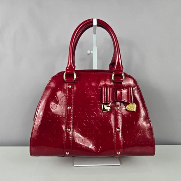 LOVCAT 러브캣 페이던트 애나멜 하트 리본 토트백 가방 정품