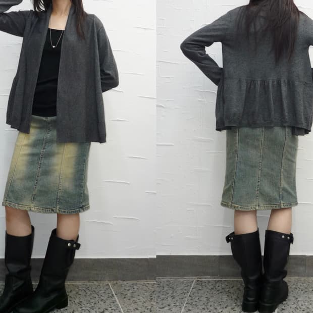 open flare grey cardigan