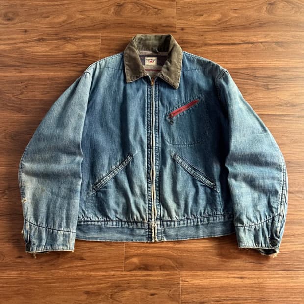 [S]50's Anvil USA 블랭킷 라이닝 데님 워크 자켓