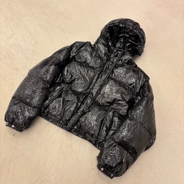 빈티지 유광 크롭 패딩