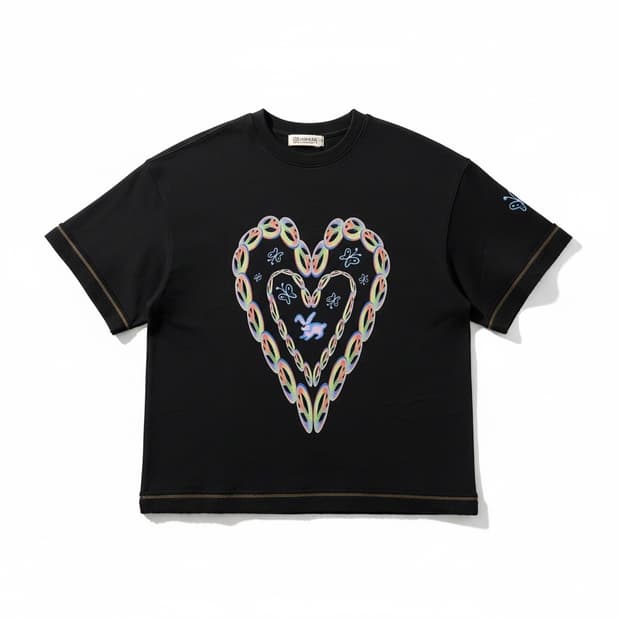 비건타이거 하트 래빗 반팔 티셔츠 블랙