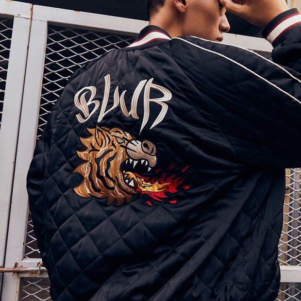 BLUR 블러 타이거 자수 퀼팅 수베니어 자켓