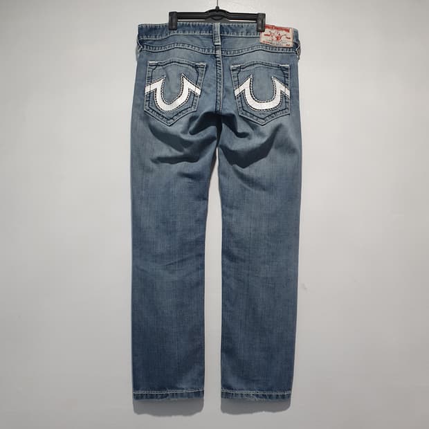 34인치) 트루릴리전 USA 베키 슈퍼 티 U 스티치 데님 팬츠 연청