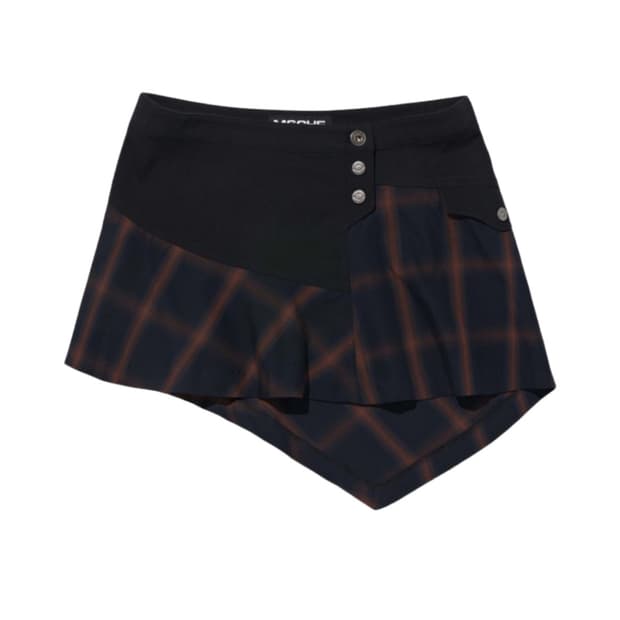 미스치프 어시메트릭 투톤 미니 스커트 블랙 멀티 S