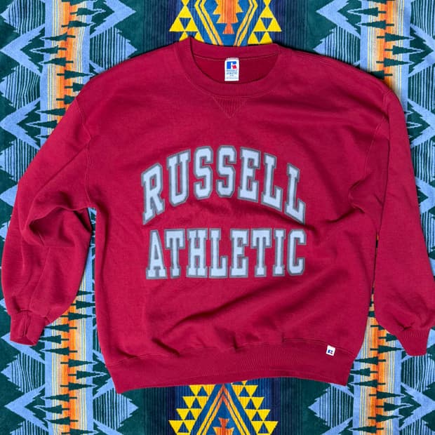 90s Russell Athletics logo sweat red xxl