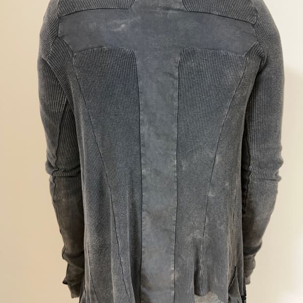 L.G.B archive mud washed cross cardigan