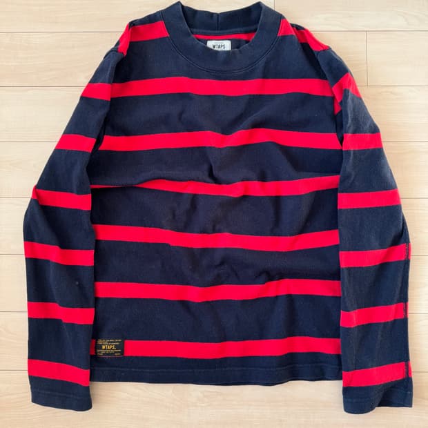 더블탭스 네이비/ 레드 스트라이프 롱슬리브 S