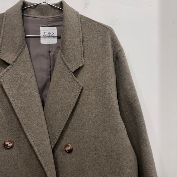 스튜디오 톰보이 케시미어블랜드 더블버튼 롱코트