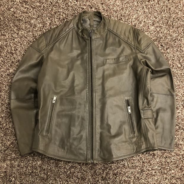 빈티지 워모 양가죽 라이더 레더 가죽 바이커 자켓