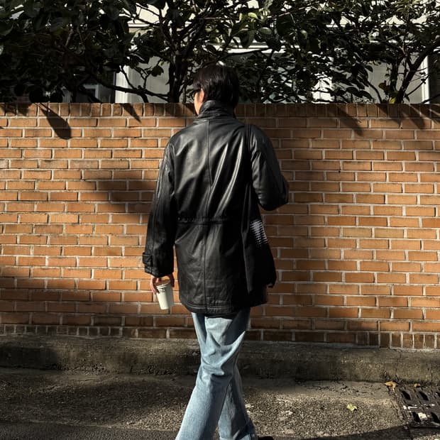 소가죽 레더 사파리자켓