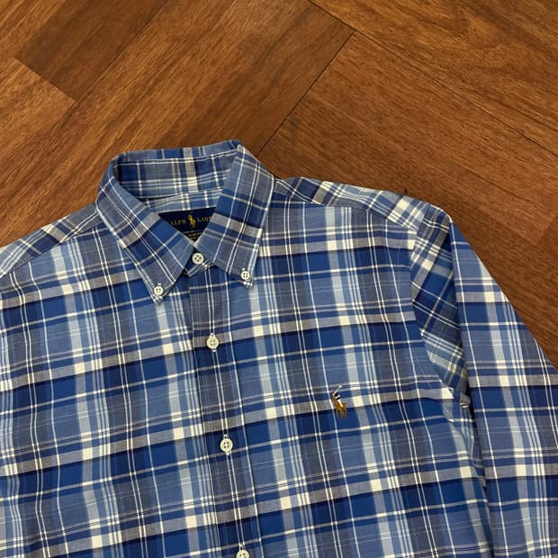 폴로 슬림핏 체크 셔츠